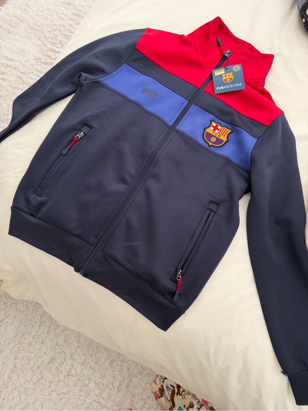 FC Barcelona Men's Navy, Red & Blue Full-Zip Track Jacket